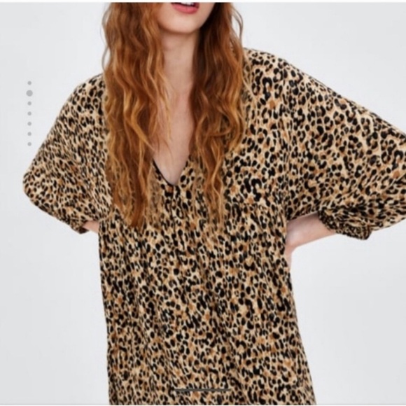 Zara long sleeve leopard babydoll dress - Picture 12 of 14